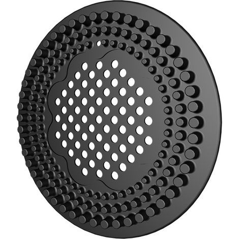 Colador para fregadero de cocina, filtro para cabello de desagüe de piscina, tapa de desagüe de piso lateral a presión, antiobstrucción y resistente a los olores para baño (negro) (1/5)