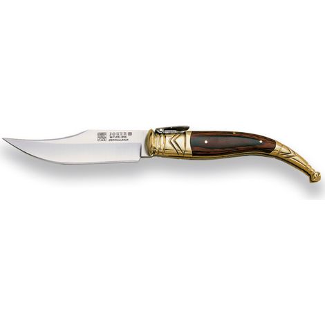 Navaja Jerezana clásica Joker "Sevillana" NR00 con virola de latón, puño en madera prensada, hoja 11,5 cm MOVA, herramienta de pesca, caza, camping y senderismo