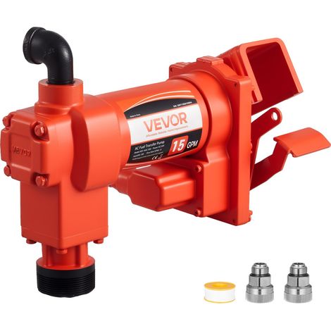 Pompe Transfert Carburant 230 V CA Pompe de Transfert Diesel Électrique 57 L/min, Hauteur d'Aspiration Max 2,4 m, Hauteur de Refoulement Max 11,28 m, pour Essence, Kérosène, Biodiesel, Éthanol (1/5)