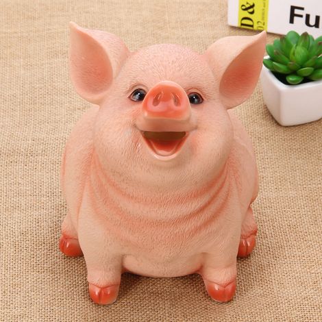 Tirelire cochon chien enfant, décoration gâteau maison, tirelire dessin animé grand cochon 21x16x16 cm (1/3)