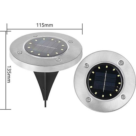 VURAHOME -Le disque solaire allume les lumières extérieures imperméables extérieures de 12 ampoules menées solaires au sol