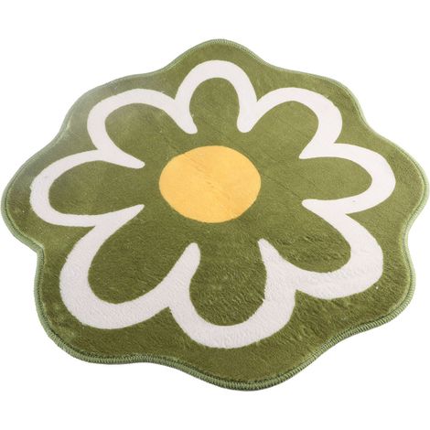 Imitation Cashmere Carpet Flower Shape Absorbent Thickened Doormat Sofa Coffee Table Area Rug for Home Living Room Bathroom 60 X 60cm (1/5)