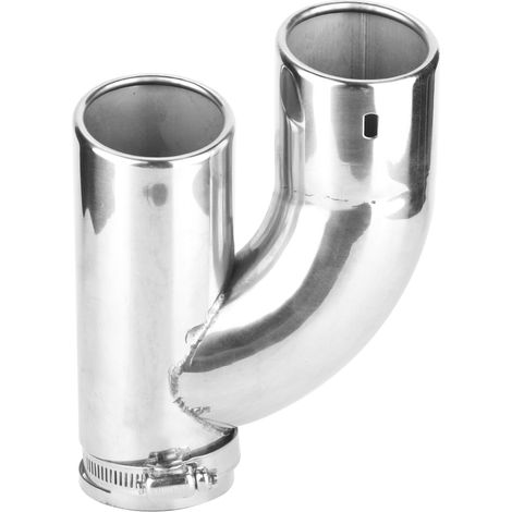Embout d'échappement universel A2008, double sortie oblique circulaire 62mm, tuyau de queue arrière chromé, finition inox pour voiture. (1/5)