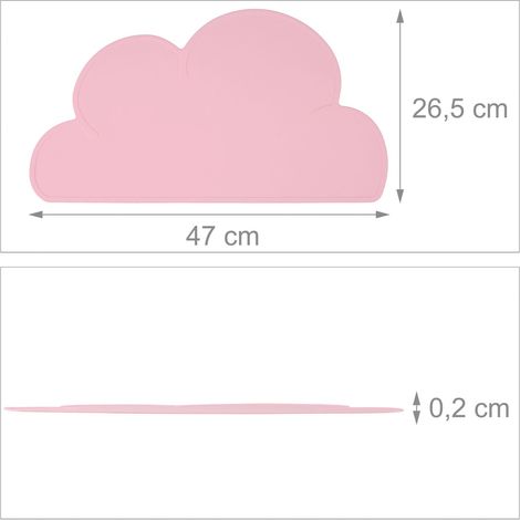 Tovaglietta per bambini antiscivolo sala da pranzo 47 x 26,5 cm in silicone rosa 130015277