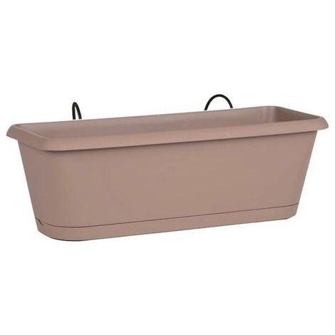 Jardinière Chorus 50 taupe - 48.8x18.8x16.1cm - 9.45L - EDA Plastique (1/2)