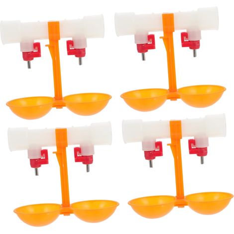 Abreuvoir pour Poules à Tétine Double 10 Pièces en Abs Alimentation 360° Automatique, Nettoyage Facile, pour Poules et Cailles (1/5)