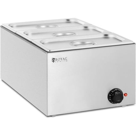 Bagnomaria professionale 640 watt 3 x GN 1/3 acciaio inox argento 140008302