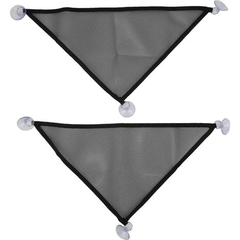 Lot de 2 hamacs pour reptiles, hamac triangulaire en maille avec ventouses pour iguanes, anolis, geckos et serpents, noir, taille L. (1/5)