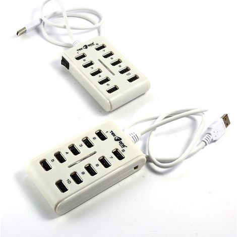 Trade Shop - USB 2.0 MULTIPRESA MOLTIPLICATOR 10 PORTE USB -
