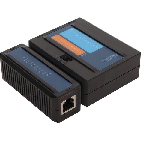 Testeur de câbles réseau RJ45 RJ11 8P 6P 4P, détecteur de pannes avec indicateur LED, outil de diagnostic de ligne pour Internet, téléphone et bureau (1/5)