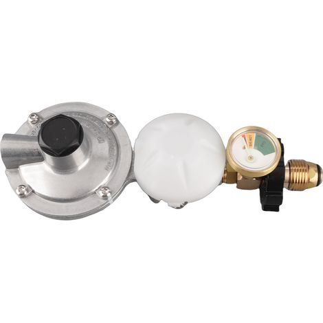 Régulateur de gaz à 2 étages – Avec manomètre – Raccord POL femelle 3/8" NPT – Pour VR et caravanes d'extérieur (1/5)