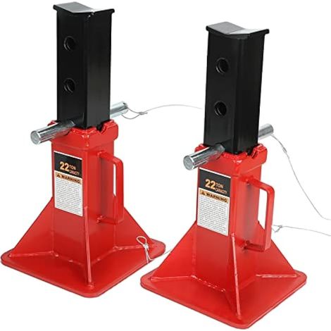 Support de cric de voiture robuste de 22 tonnes (20 kg) avec verrou Hauteur réglable jusqu'à 50,16 cm Convient pour soutenir les camions, remorques et équipements (1/5)