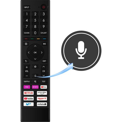 ERF3D80H Télécommande de Remplacement pour HISENSE TV 50A6G 50A7GQ 50E76GQ 55A6G 55E76GQ 65A53FEVS 65A7GQ 75A7GQ A20490T A20510B A20531L A211123 75A6BG 55A6G 65A6BG A22081K A21420A G21049G A21094B (1/5)