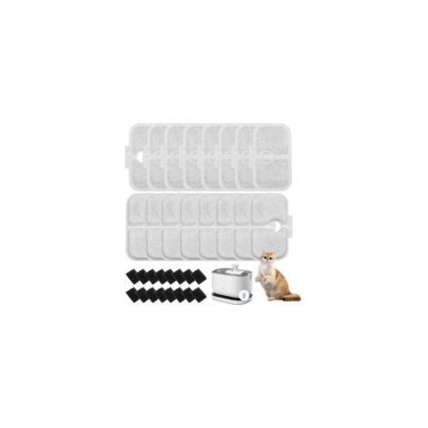 Kit di filtri per fontanella per gatti Petlibro da 32 pezzi, confezionato per fontanelle per gatti PLWF105/PLWF115/PLWF005, include 16 cartucce filtranti e 16 spugne in schiuma.