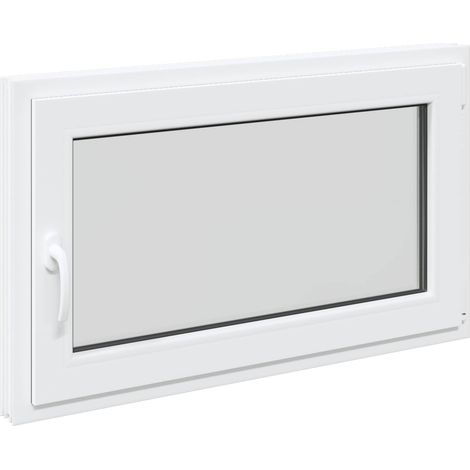 Basement Window RISOR 100 x 60 cm PVC and Glass White vidaXL