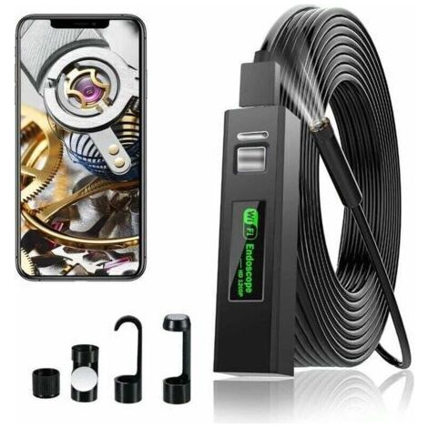 Caméra Endoscope WiFi Camera Endoscopique 1200P HD Camera Inspection Canalisation avec lumière LED pour iPhone/Android Téléphone Mobile/Windows/Mac/Tablette/PC— (5M (1/4)