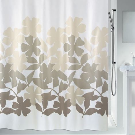 Cortina de ducha Poliéster FLEURY 180x200cm Topo y Beige Spirella