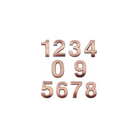 Lot de 10 numéros d'adresse 3D autocollants de 7 cm pour porte de maison et boîte aux lettres - Numéros de 0 à 9 pour appartement, maison, bureau (bronze antique)