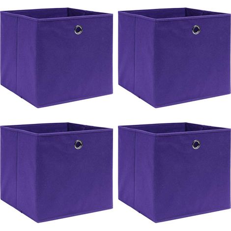 Boîtes de rangement 4 pcs Violet 32x32x32 cm Tissu (1/5)