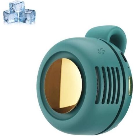 Mini ventilateur portable silencieux sans pales, réglable à 3 vitesses, idéal pour l'extérieur, les voyages et le bureau (vert) (1/4)