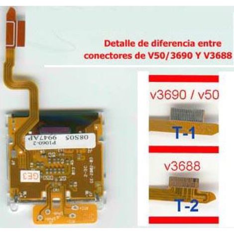 LCD Motorola V3688 o V3690/V50con cable flex