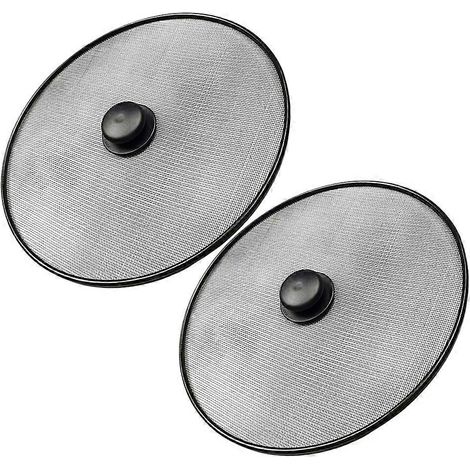 Pare-éclaboussures de graisse compatible avec poêle à frire en acier inoxydable (2 pièces) (1/5)