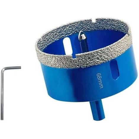 Diamant-Lochsäge, 68 mm, mit Zentrierbohrer, professionell gelötete Diamantbohrer für Fliesen, Porzellan, Glas, Marmor und Keramik (1/5)
