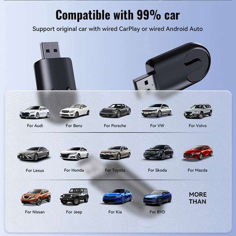 Grenzüberschreitender Bestseller: Mini-2-in-1-CarPlay-Adapter (kabelgebunden auf kabellos) mit USB-Anschluss (1/5)