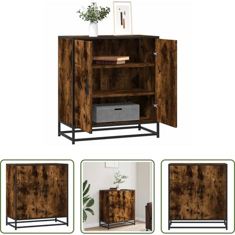 Metall -  Sideboard Räuchereiche 68x35x76 cm Holzwerkstoff und Metall (1/5)