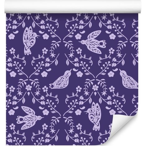 Papel pintado Flores Mágicas Violetas y Lavanda para Salón y Dormitorio 50x1000 cm (1/5)