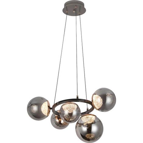 Lámpara de techo colgante Pompeya 5l Negro 35w 58d