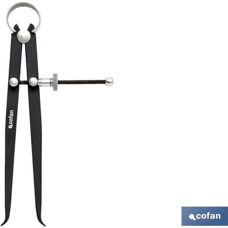 COFAN compas de muelle interiores 200 mm , Compás de muelle para mediciones interiores. Cuenta con una tuerca de ajuste rápido en uno de sus laterales. El compás se utiliza para to