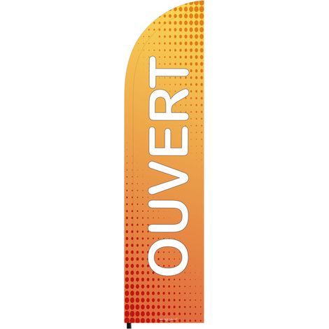 Drapeau publicitaire "OUVERT" 255 x 60 cm - Interface PLV