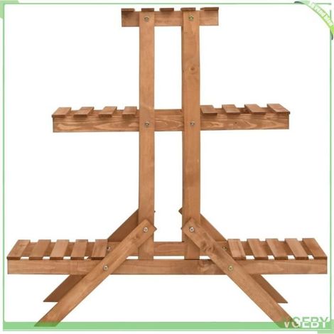 Support pour plantes - FAFEICY - 47234 - Bois de sapin - 5 étagères - 83x25x83 cm (1/4)