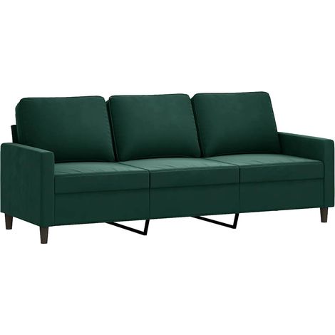 Sofá de 3 plazas terciopelo verde oscuro 180 cm vidaXL