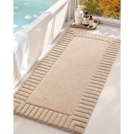 Badematte, rutschfest, saugfähig, aus Mikrofaser, weich und waschbar, für Badezimmer, Dusche und Badewanne (1/5)