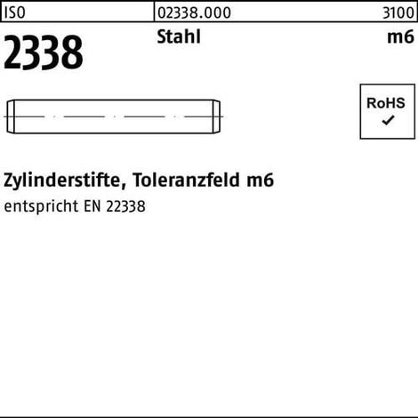Pasador cilíndrico ISO 2338 3 m6x 18 acero 1000 unidades (1/2)