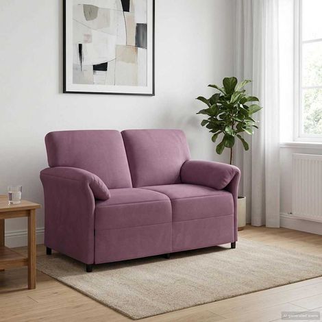 Teenpull – 2-Sitzer Sofa Lila 138 x 83 x 95 cm Samt (1/5)