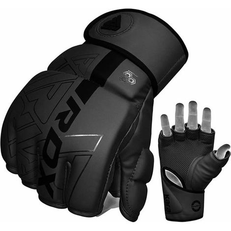 RDX F6 KARA Gants de Grappling et MMA XL Noir Cuir PU - RDX - GGR-F6MB-XL