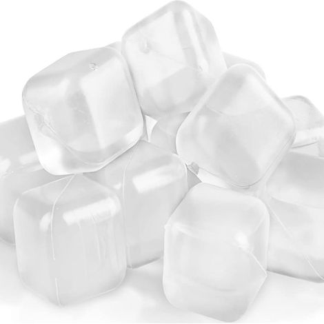 Set 36 Cubetti Ghiaccio Finti Trasparenti Riutilizzabili in Plastica Atossica Alimentare 2,5 cm Cubetti Refrigeranti per Cocktail e Bevande Uso Domestico e Professionale. (1/5)