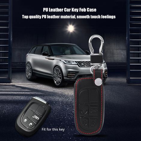 Étui coque housse rangement pour télécommande voiture 4 boutons en cuir PU noir universel 1 pièce (1/5)