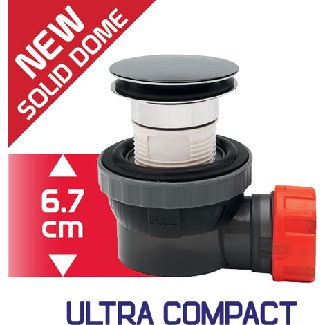 Wirquin Nano 6.7 Quick Clac Solid Dome Basin All In One Trap + Waste Chrome (1/2)