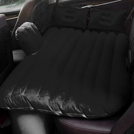 Matelas gonflable en PVC pour voiture, siège arrière, pour dormir, voyage, camping, lit d'appoint avec pompe à air, noir (1/5)