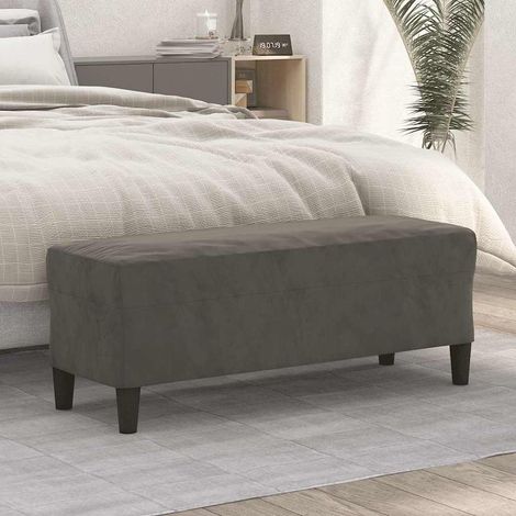 Banc - Banc de salon Banc de table Gris foncé 100x35x41 cm Velours BV681317 - BonneVie (1/5)