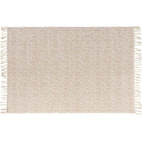 Tapis Rectangulaire 120 x 170 cm - Kalinda Blanc en Coton et Jute