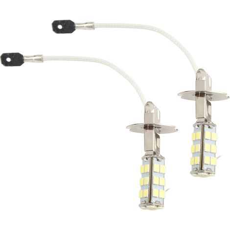 Paquete de 2 bombillas LED H3 3528 de 28 SMD de luz blanca xenón para luces antiniebla/de circulación diurna (DRL) de coche. (1/3)