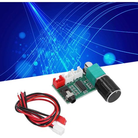 Carte d'amplificateur numérique XH-A157 avec PAM8403, dotée d'un bouton de volume, d'une entrée AUX, d'une alimentation USB 5V et de deux sorties de 3W. (1/5)