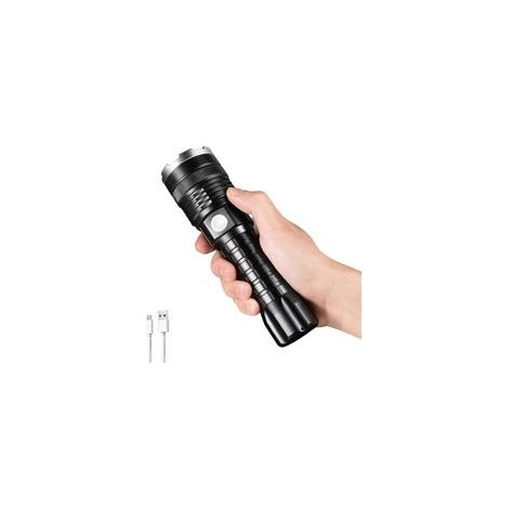 5 Modes Lampe Torche Rechargeable 1500 Lumens Lampe de Poche LED Ultra Puissante avec Batterie de 18650mAh,IP45 Étanche, Lampe Tactique Militaire pour Camping, Randonnée, Urgence