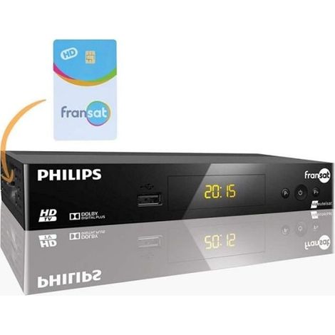 Récepteur Satellite HD - PHILIPS - DSR3031F - Full HD 1080P - Carte FRANSAT PC6 - HDMI