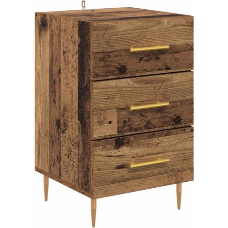 Armario de Noche con cajón Madera vieja 40 x 40 x 66 cm vidaXL (1/5)